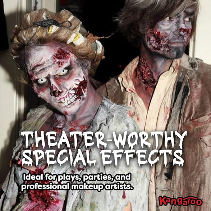 Kangaroo Professional Grade Liquid Latex SFX Makeup Prosthetics 14 oz - Latex Liquid Skin Body Paint Special Effects for Cosplay, Theater & Film - Creates Fake Scars, Zombie Makeup Skin