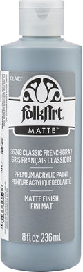 FolkArt Acrylic Craft Paint, Matte Finish, Classic French Gray, 8 fl oz