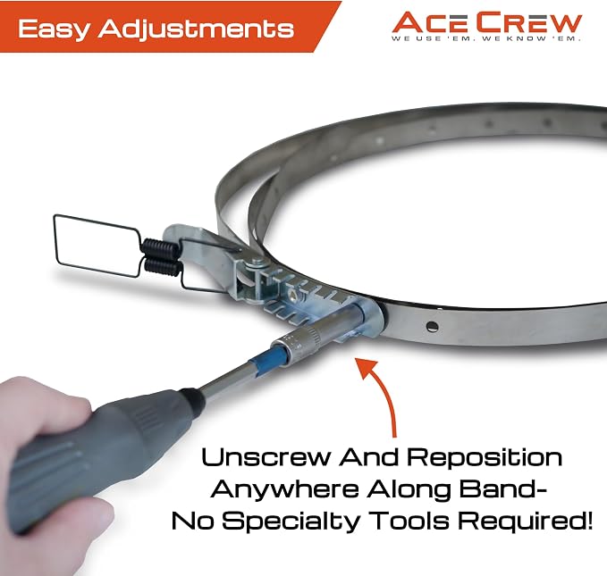 AceCrew Dust Collector Band Clamp One-Size-Fits-Most 11-1/2" to 24-1/2" Hose Clamp Stainless Steel Dust Strap