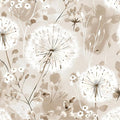 Nukofal Floral Peel and Stick Wallpaper Dandelion Wallpaper Floral Contact Paper 16.9"x118.1" Vintage Brown Wall Paper Peel and Stick Boho Self Adhesive Removable for Cabinet Bedroom Decor Vinyl