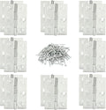 16PCS 2 Inch Stainless Steel Door Folding Butt Hinges, Silver Metal Bisagras para Puertas with Screws for Door, Furnitures, Windows, Cabinet,Cupboard, Dressers