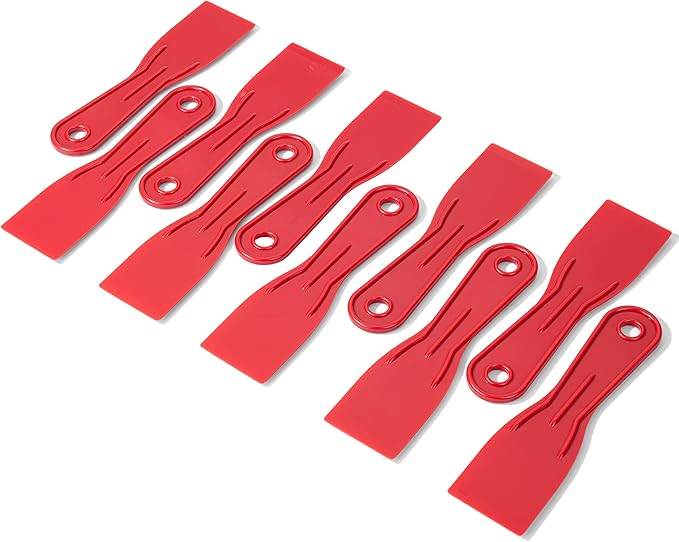 Bates- Plastic Putty Knife Set, 1.5 Inch, 10 Pack, Red, Flexible Paint Scraper Tool for Spackling, Spackle Tool, Plastic Putty Knife Scraper, Solvent Resistant