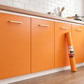 Orange Contact Paper Orange Wallpaper Peel and Stick 17.7x200 Inch Solid Color Wallpaper for Bedroom Removable Solid Color Contact Paper for Cabinets and Drawers