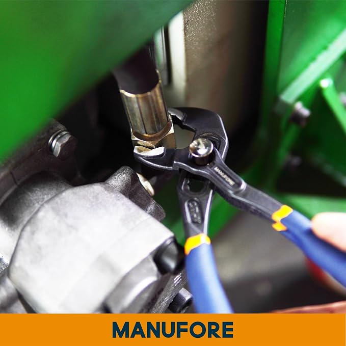MANUFORE 16 Inch Water Pump Pliers Heavy Duty Tongue and Groove Pliers | Quick Release Design, Deep V-Jaw Teeth for Firm Grip, Comfort Grip and High Carbon Steel for Gripping Pipes, Rods, Shafts
