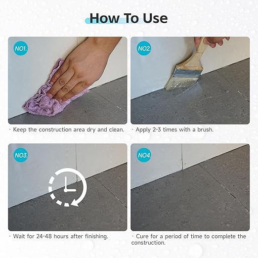 Transparent Waterproof Coating, Indoor & Outdoor Sealant, Invisible Waterproof Agent, Water-Based Clear Sealant for Roofs, Walls, Bathroom, Kitchen, Garden, Invisible Leak Repair Coating (32 floz)
