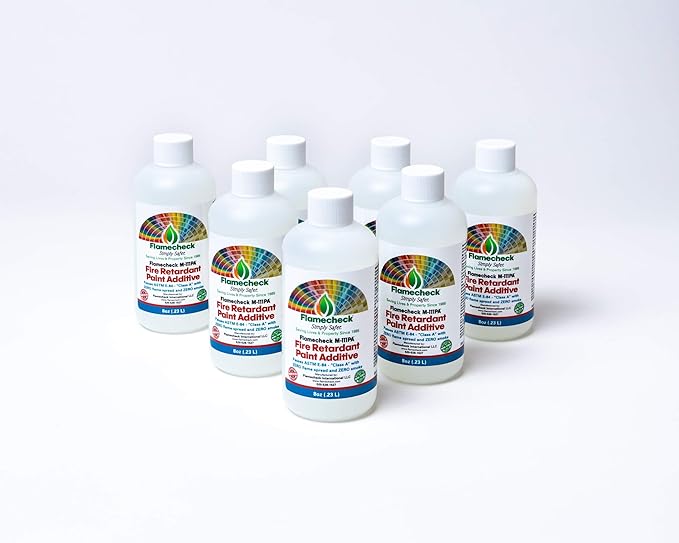 Flamecheck M-111PA Fire Retardant Paint Additive (8 ounce) Mix 8 ounes to 1 US Gallon of Latex paint or primer.
