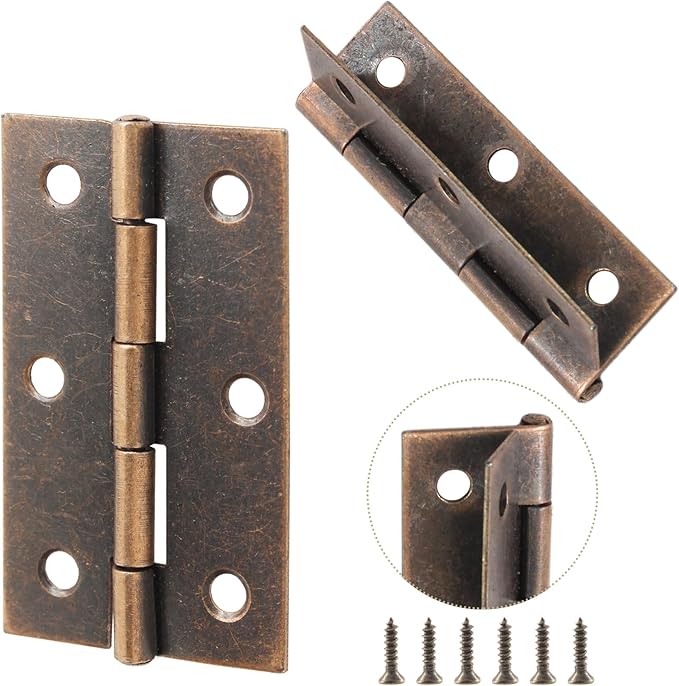 Murtenze 6 Pack 2.5 Inch Door Hinge Cabinet Hinge,Copper Butt Hinges Ball Bearing Window Outdoor Hinges with Mounting Screws