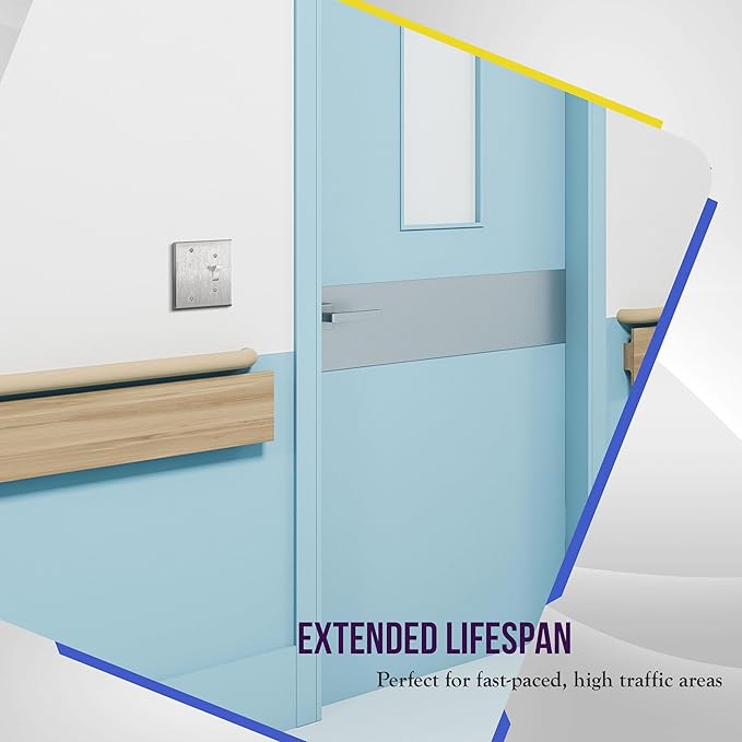 ENERLITES Combination Blank Device or Toggle Light Switch Metal Wall Plate, Corrosive Resistant, Size 2-Gang 4.50" x 4.57", 770111, 430 Stainless Steel, UL Listed, Silver