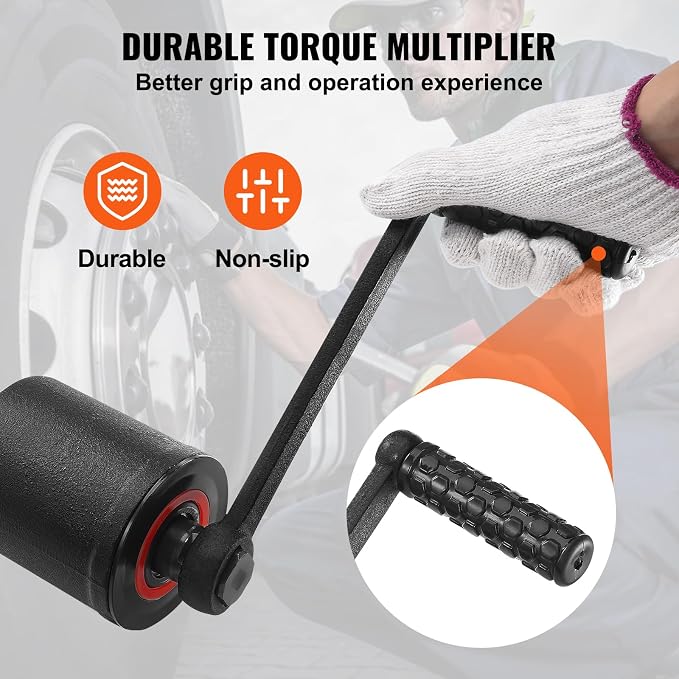 VEVOR Torque Multiplier, 1 Inch Drive Lug Nut Wrench/Multiplier Heavy Duty Torque Multiplier Wrench Set, 1:64 6,800N.m Lug Nut Remover, Includes 4 Sockets (21-41mm) and Storage Case