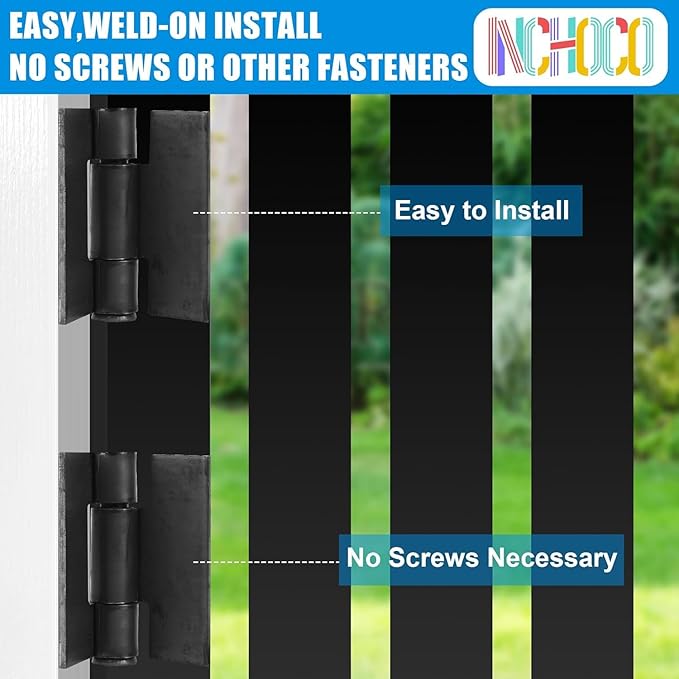 Weld On Hinges Extra Heavy Duty 4.4" x 4" Weldable Metal Butterfly Hinges Solid Steel Welding Butt Hinge Thickness 5mm for Heavy Metal Farm Garage Trailer Gates & Doors - 8 Pcs