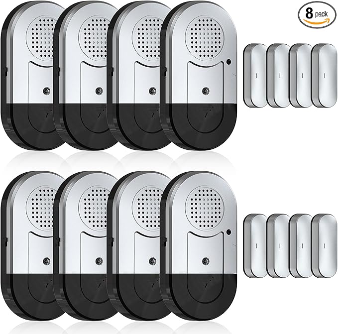 Sanjie Door Alarms When Opened,Door Window Alarm Sensors for Kids Safety/Home Security/Pool/Garage/Dementia/Toddler/Travel Security,Easy to Install,Volume Control/Loud Alert,Long Battery Life,8 Pack