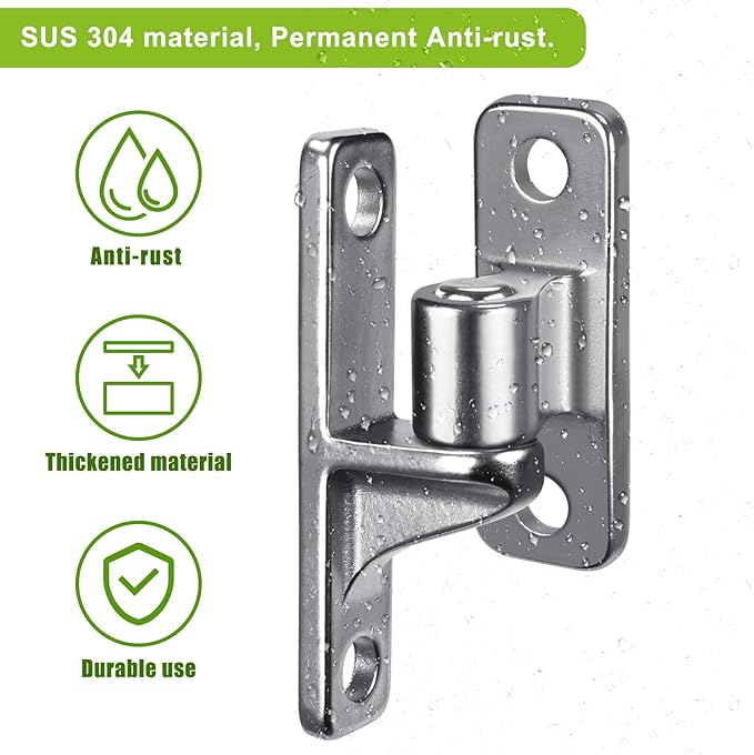 Insaga 304 Stainless Steel Gate Hinges Heavy Duty 600LB Capacity, 5/8'' Non-Welded One-Piece Design, Wall Mount Hinges for Farm Gates & Wooden Fences, 4Pack