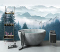 YIHWM-Peel and Stick Foggy Forest Wallpaper Misty Pine Scenery Tree Mural | Tear-resistant,with a substantial feel;Will not be damaged during repositioning.Bathroom,Bedroom wallpaper.XXL-183"x120"