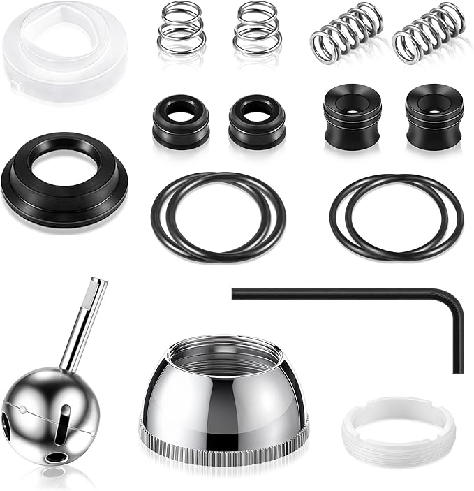 Faucet Repair Kit, Compatible with Delta/Peerless RP44123, Compatible with Delta 600 Series Shower Valve, Ball, Seats, Springs, Cam, Cap, Adjusting Ring and Bonnet