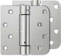 Luxbaro 2 Pack Self Closing Door Hinges, 4 Inch Spring Loaded Hinges with Square & 5/8'' Radius Corners, Adjustable Tension for Garage, Front Door, for Left and Right Hand Door, UL Listed