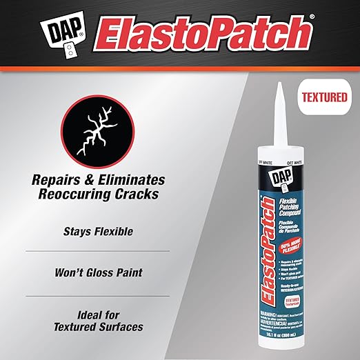 DAP ElastoPatch Textured Flexible Patching Compound, Off White, 10.1 Oz (7079812286)