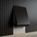 YU LI 3DH Peel and Stick PVC Slat Wall Panel 118"x15.75" Self-Adhesive Thick Faux Black Wood Grain Wallpaper Panel 3D Soundproof Wall Panels for Walls & Ceilings