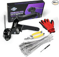 106PCS Heavy Duty 304 Stainless Steel Cable Tie Gun Kit, Includes 100PCS 11.8 Inch Metal Zip Ties, Self-Locking, UV & Corrosion Resistant, for Fence, Exhaust Pipe, Chicken Coop, Farm Use