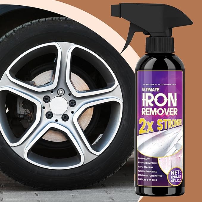 Iron Remover (4fl.oz) - Fallout & Iron Remover Spray for Car Detailing Removes Rust Particles in Auto Paint, Wheels, Motorcycle, RV & Boat - Use Before Clay Bar, Wax or Car Wash