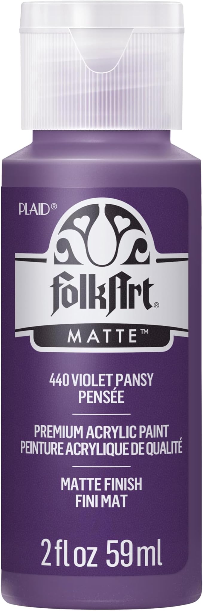 FolkArt Acrylic Paint in Assorted Colors (2 oz), 440, Violet Pansy