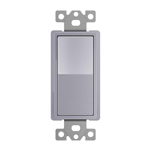 ENERLITES 4-Way Decorator Light Switch, Four Way Paddle Rocker Switch, Gloss Finish, Ground Wire Lead Attached, Residential/Commercial Grade, 15A 120V/277V, UL Listed, 94150-SV, Silver