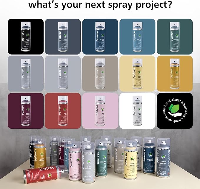 Midnight Semi Gloss Black Spray Paint | Water-Based & Odorless | Eco-Friendly & Vegan | Weather & UV-Resistant | For All Substrates | Fast-Drying With High Coverage | For Indoor/Outdoor Use