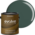 EVOLVE Interior Paint & Primer, Eggshell (Green Pine), 1 Gallon – One-Coat Coverage, Excellent Hide, Low VOC, Low Odor, Washable Paint for Walls, Doors & Trim