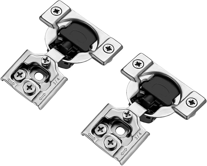 Ravinte 10 Pack 5 Pairs 3/4 inch Overlay Soft Close Hinges for Kitchen Cabinet Hinges Satin Nickel Hidden Hinges Stainless Steel Concealed Hinge self Closing