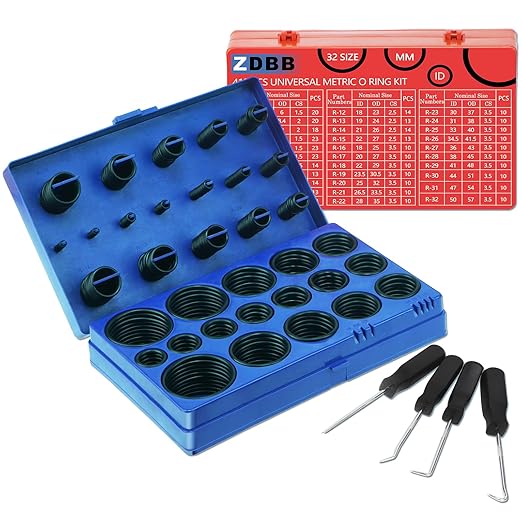 ZDBB 826 Pcs Universal Rubber O Ring Assortment Kit in Inch Standard SAE O-Rings and Metric Oring Set for Automotive Plumbing Faucet Repair, Air or Gas Connections,Resist Oil and Heat