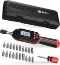 VANPO Digital Torque Screwdriver, 2.65-53.10 in.lb, ±2% Accuracy, | 1/4 Inch Screwdriver Torque Wrench Set with Buzzer/LED Indicator Notification for Bike Repairing, Tools & Mounting