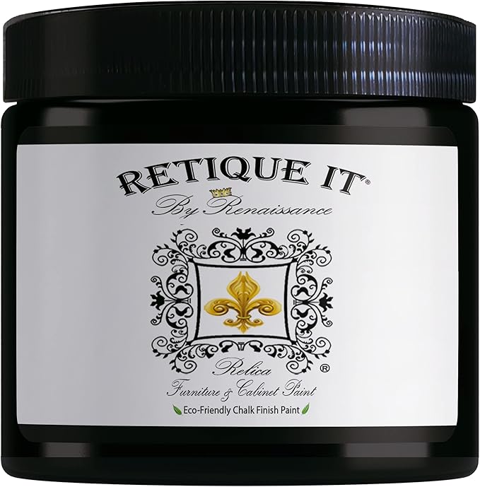 Retique It Chalk Furniture Paint by Renaissance DIY, 16 oz (Pint), 08 Midnight Black