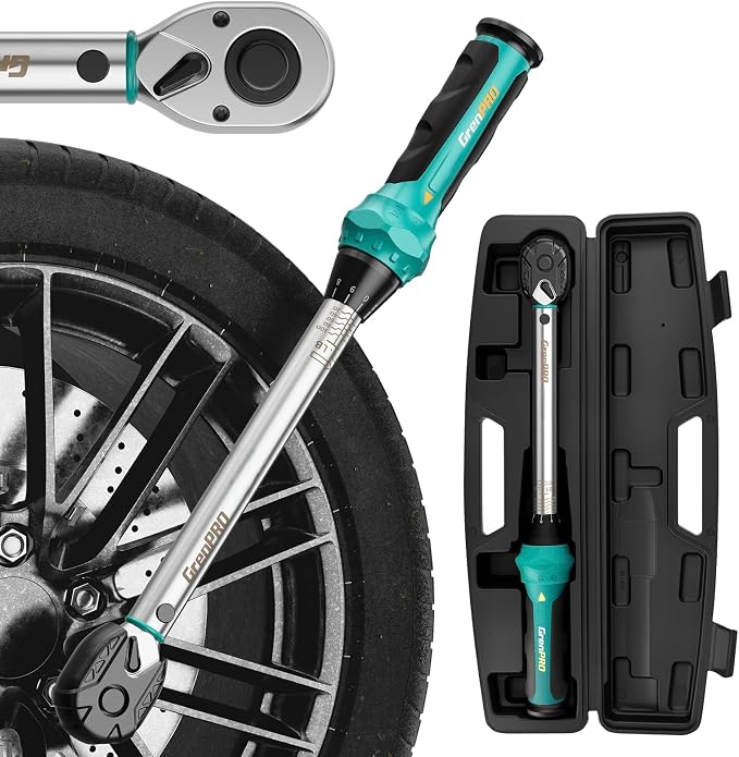 GRENPRO 1/2" Drive Click Torque Wrench 10–150 Ft.Lb – Dual-Direction Adjustable with Dual Range Scales, 72-Tooth Precision Ratchet, ±3% Accuracy – for Bike, Motorcycle, Car Repair & DIY Maintenance