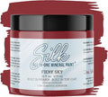 Dixie Belle Silk All-in-One Mineral Paint - Fiery Sky (16oz) - Rich Red Water Based Built-In Primer + Topcoat for Wood + Metal - Durable Furniture Paint - Low Reflective Finish