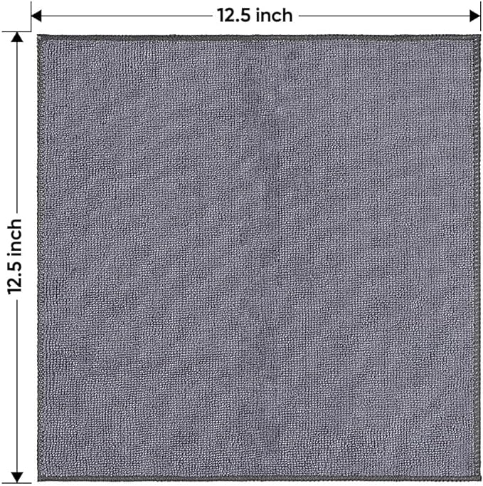 HOMEXCEL Grey Microfiber Cleaning Cloth 200 Pack, 11.5 x 11.5 inch Bulk Shop Towels | Reusable Cleaning Rags for Cars, Kitchen, Window, Garage and House, Ultra Absorbent, Lint Free, Streak Free