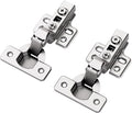 20pcs Inset Cabinet Hinge Frameless Concealed Door Hinges European Soft Closing Four-Hole Mounting Plate Hinges Nickel Plated Finish