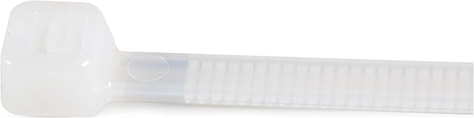 StarTech 8"(20cm) Cable Ties, 94V-2/UL Listed, White, TAA (CBMZT8NK) | 1/8"(4mm) wide, 2-1/8"(55mm) Bundle Diameter, 1000 Pack, 50lb(22kg) Tensile Strength, Nylon Self Locking Zip, Curved Tip