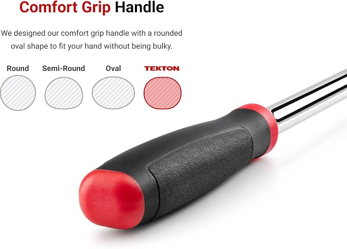 TEKTON 1/4, 3/8, 1/2 Inch Drive Ratchet Set, 3-Piece | SRH99004 | 9, 12, 18 in., Non-Quick-Release, Comfort Grip