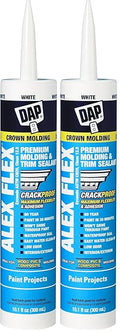 DAP Alex Flex Premium Molding & Trim Siliconized Sealant, White, 10.1 Oz (7079818542) (Pack of 2)