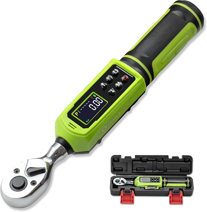 Digital Torque Wrench 3/8"Drive-0.66-44.25Ft.Lb for Bike Motorcycle | Electronic Torque Wrench(0.9-60N.m), Vibration Buzzer LED Indicator, ±2% Accuracy 5 Units for Precision Parts Engine Repair