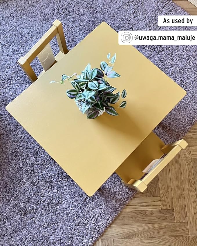 Annie Sloan Satin Paint (Carnaby Yellow, 25 Fl Oz/750 mL). Soft sheen for interior wood and metal. Self-leveling, all-in-one paint with no wax or lacquer required.