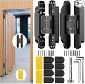 6" Hidden Door Hinge/Concealed Hinges,Invisible Hinges,Invisible Door Silent 180 Degree Swing Hinge 3-Way Adjustable Butt 6 x 2.5 x 1inch (Black, 6 inches)