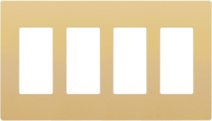 ENERLITES Elite Series Screwless Decorator Wall Plate Child Safe Outlet Cover, Gloss Finish, Size 4-Gang 4.68" H x 8.30" L, Unbreakable Polycarbonate Thermoplastic, SI8834-GD, Gold