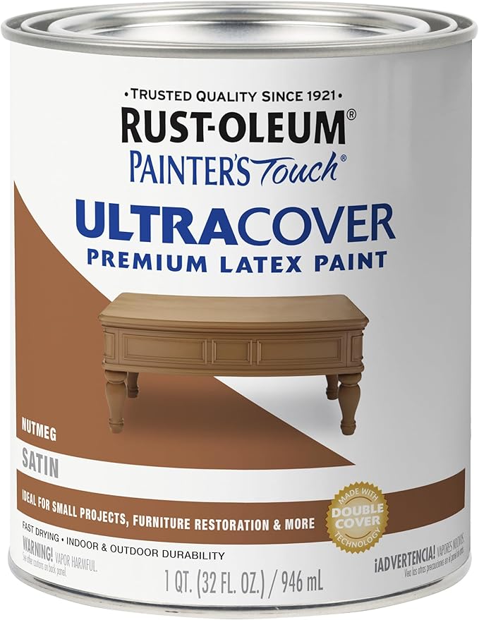 Rust-Oleum, Satin Nutmeg 240284 Painters Touch Quart Latex, 32 Fl Oz (Pack of 1)