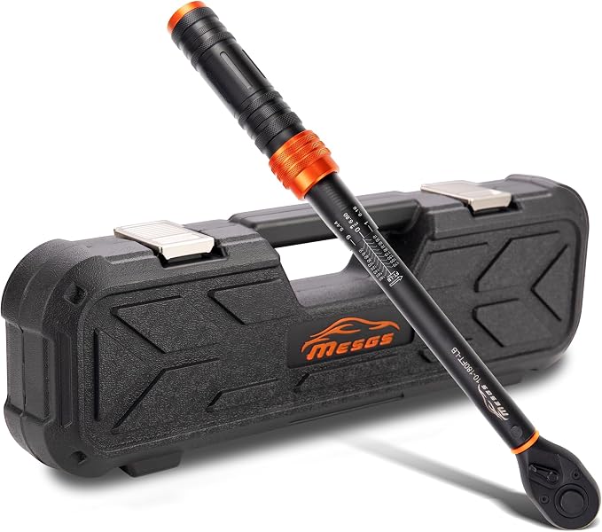 1/2-Inch Drive Click Torque Wrench, 10-180 Ft-Lb/13.6-244.0 Nm, Dual-Direction 72-Tooth Ratchet, ±3% Precision with Dual Scale Torque Wrenches for Bike, Motorcycle & Car