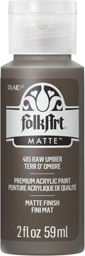 FolkArt Acrylic Paint in Assorted Colors (2 oz), 485, Raw Umber