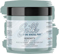 Dixie Belle Silk All-in-One Mineral Paint - Serenity (16oz) - Soothing Blue Water Based Built-In Primer + Topcoat for Wood + Metal - Durable Furniture Paint - Low Reflective Finish