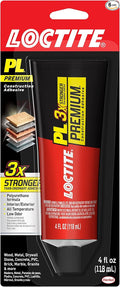 Loctite PL Premium Polyurethane Construction Adhesive, 4 fl oz Squeeze Tube, 1 Pack