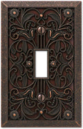Amerelle 65TDB Filigree Wallplate, 1 Toggle, Cast Metal, Aged Bronze, 1-Pack