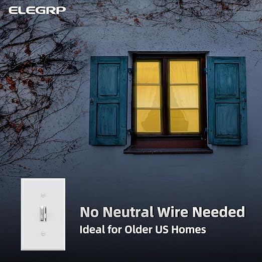 ELEGRP Digital Toggle Dimmer Switch for Dimmable LED, CFL and Incandescent Light Bulbs, Single Pole or 3-Way Toggle LED Dimmer Light Switch, Wall Plate Included, UL Listed, 10 Pack, White