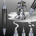 1PK Dual Tip Liquid Chrome Marker, Permanent Mirror Chrome Paint Pen for Plastic, Metal, Model Painting, Touch Up & Repair Kit, 2 Tips (0.7mm & 3mm Reversible Tip)